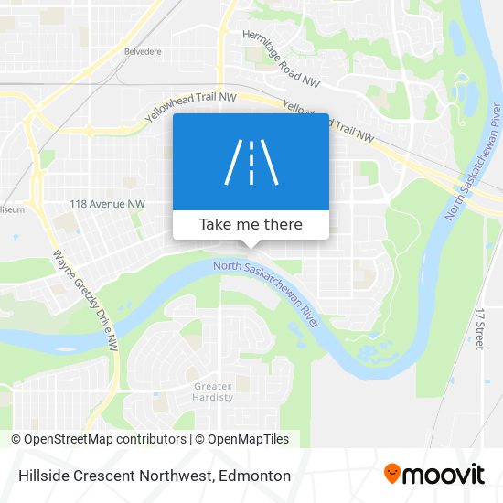 Hillside Crescent Northwest map