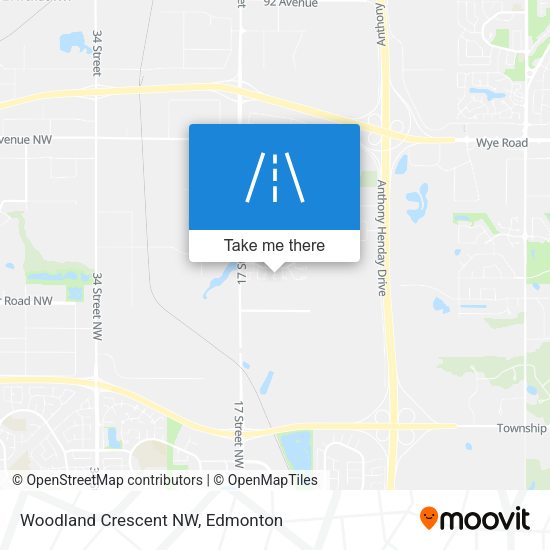 Woodland Crescent NW map