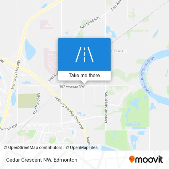 Cedar Crescent NW map