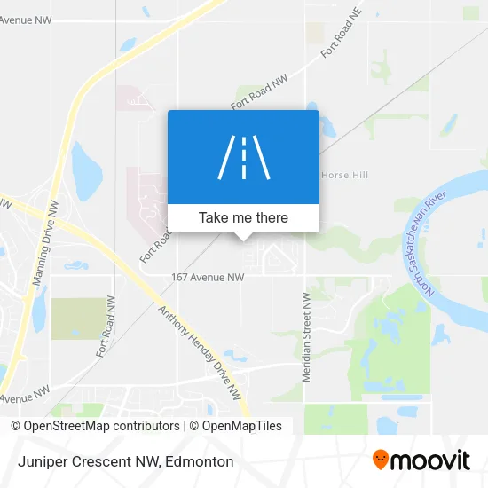Juniper Crescent NW map
