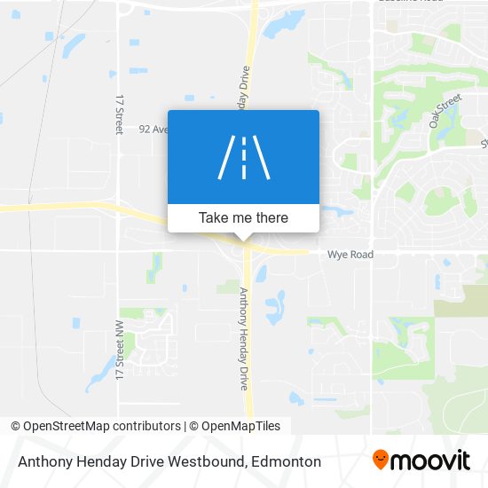 Anthony Henday Drive Westbound map