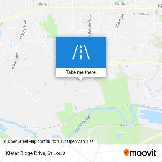 Kiefer Ridge Drive map