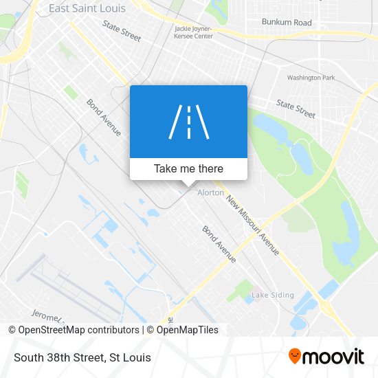South 38th Street map