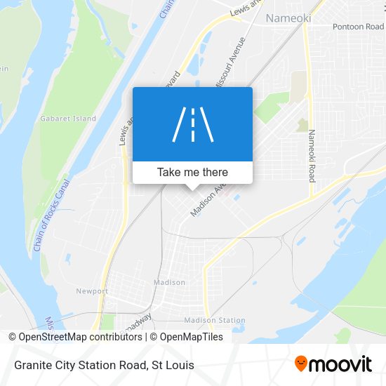 Granite City Station Road map