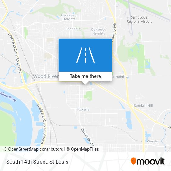 South 14th Street map