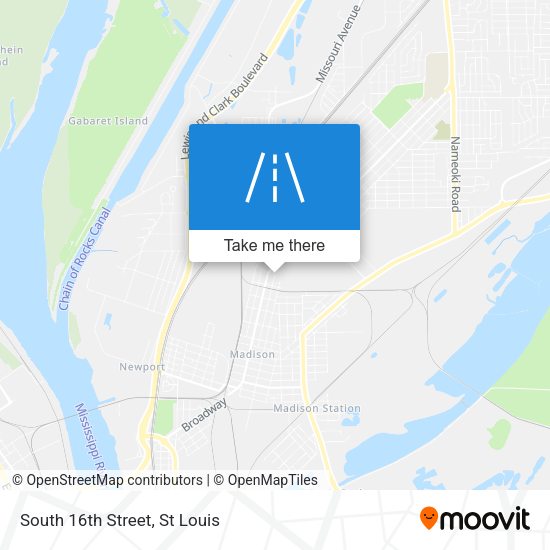 South 16th Street map