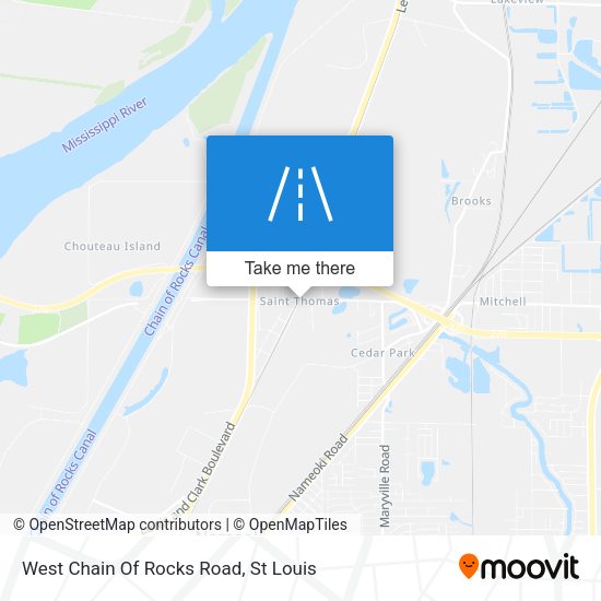 West Chain Of Rocks Road map