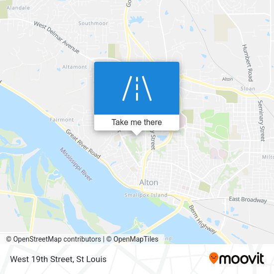 West 19th Street map