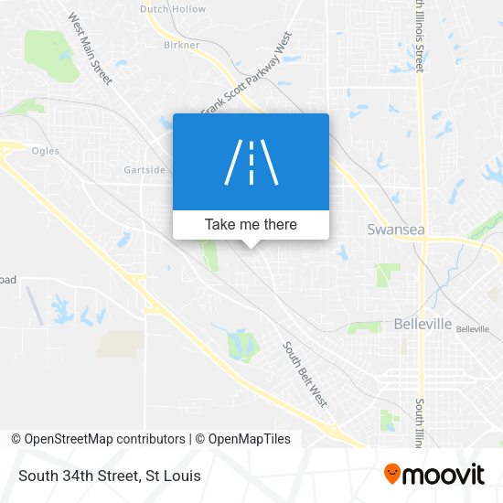 South 34th Street map