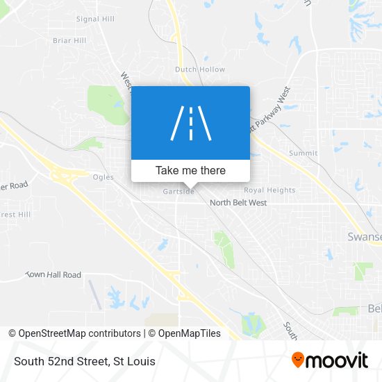 South 52nd Street map