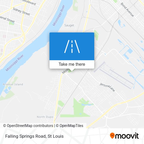 Falling Springs Road map