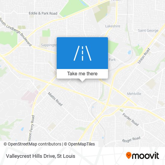 Valleycrest Hills Drive map