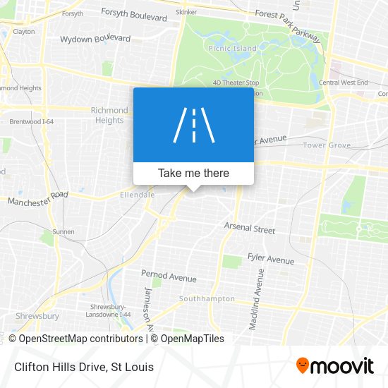 Clifton Hills Drive map