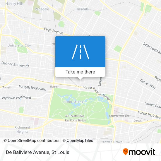 Mapa de De Baliviere Avenue