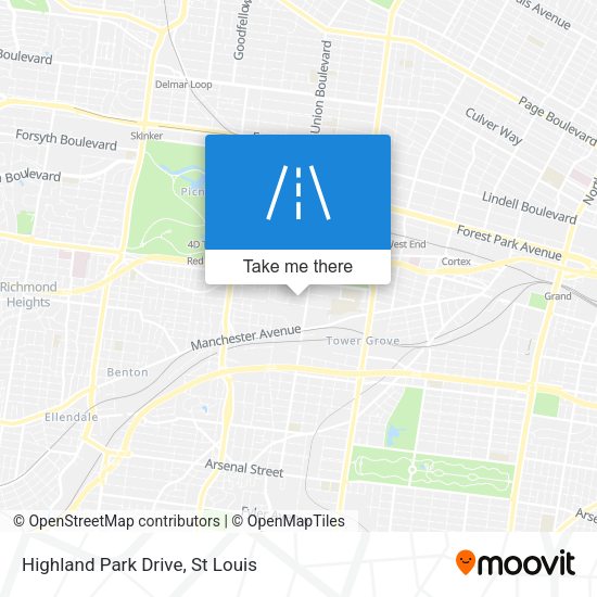 Highland Park Drive map