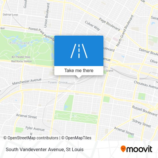 Mapa de South Vandeventer Avenue