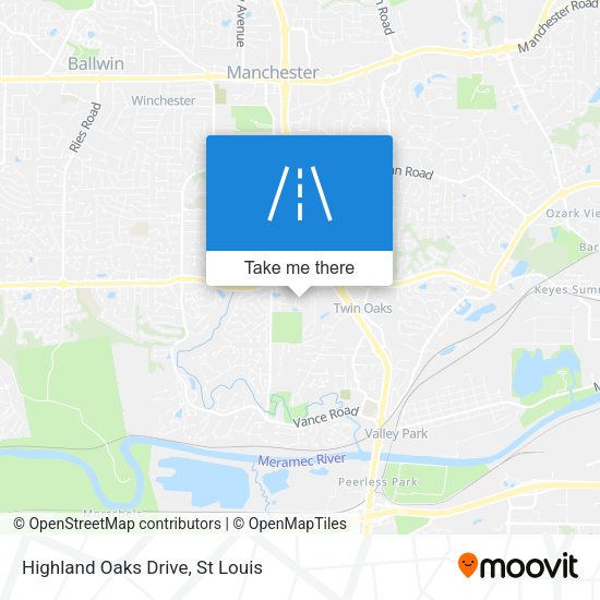 Highland Oaks Drive map