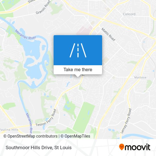 Southmoor Hills Drive map