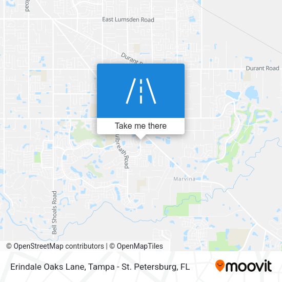 Erindale Oaks Lane map
