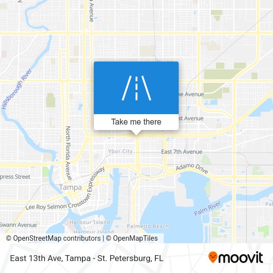 East 13th Ave map