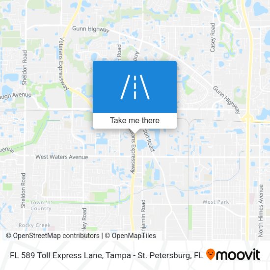 FL 589 Toll Express Lane map