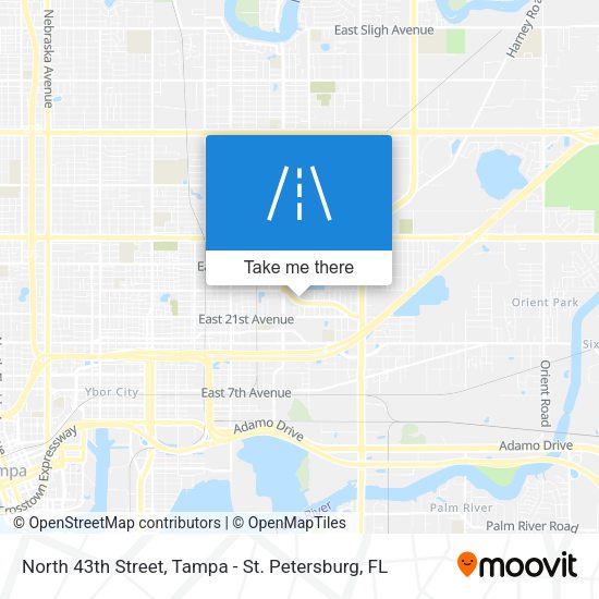 North 43th Street map