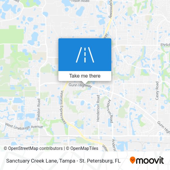Sanctuary Creek Lane map