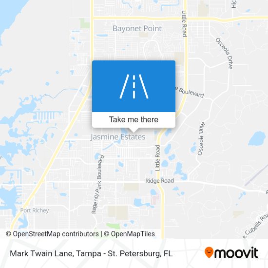 Mark Twain Lane map