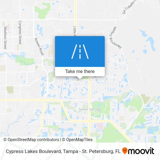 Cypress Lakes Boulevard map