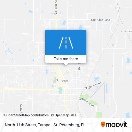 North 11th Street map