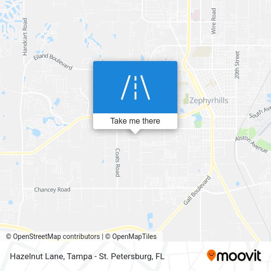 Hazelnut Lane map