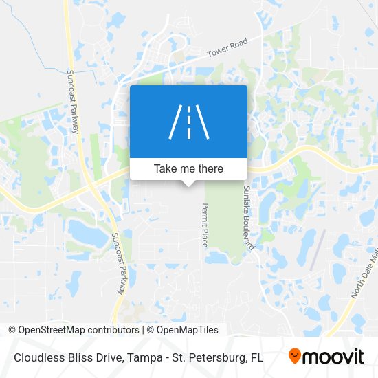 Cloudless Bliss Drive map