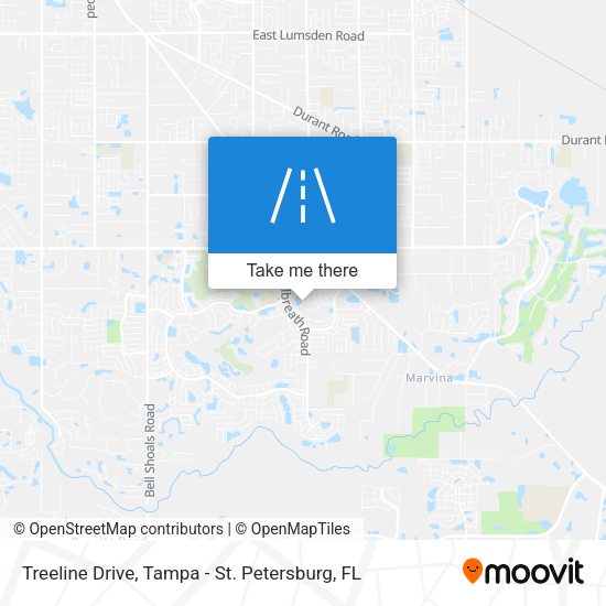 Treeline Drive map