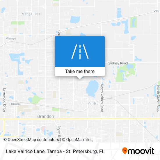 Lake Valrico Lane map