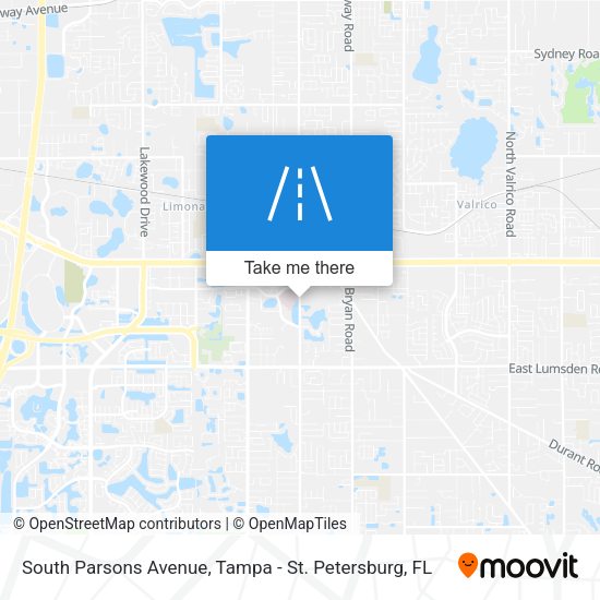 South Parsons Avenue map