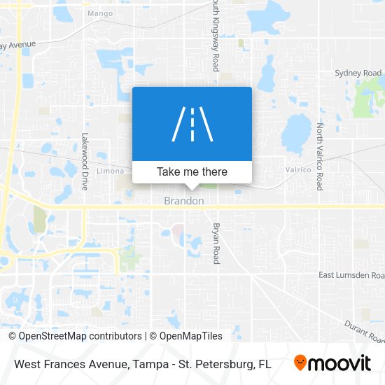 West Frances Avenue map