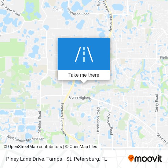 Piney Lane Drive map