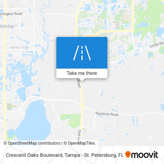 Crescent Oaks Boulevard map