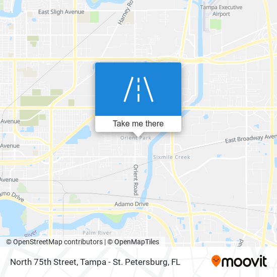 North 75th Street map