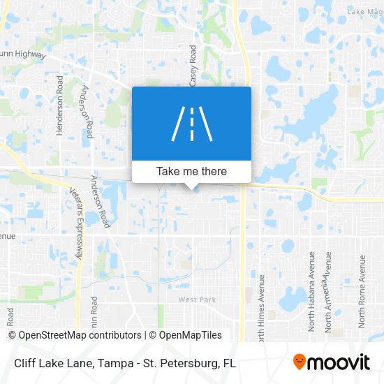 Cliff Lake Lane map