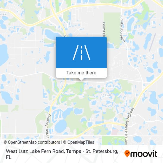 West Lutz Lake Fern Road map