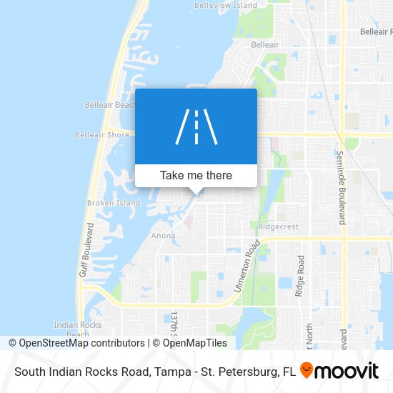 South Indian Rocks Road map