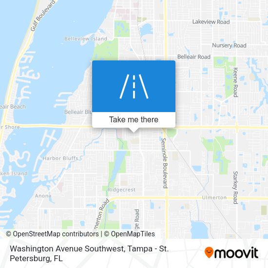 Washington Avenue Southwest map