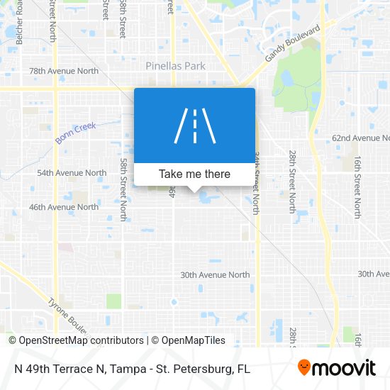 N 49th Terrace N map