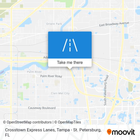 Crosstown Express Lanes map