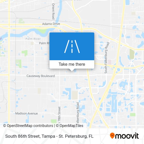 South 86th Street map