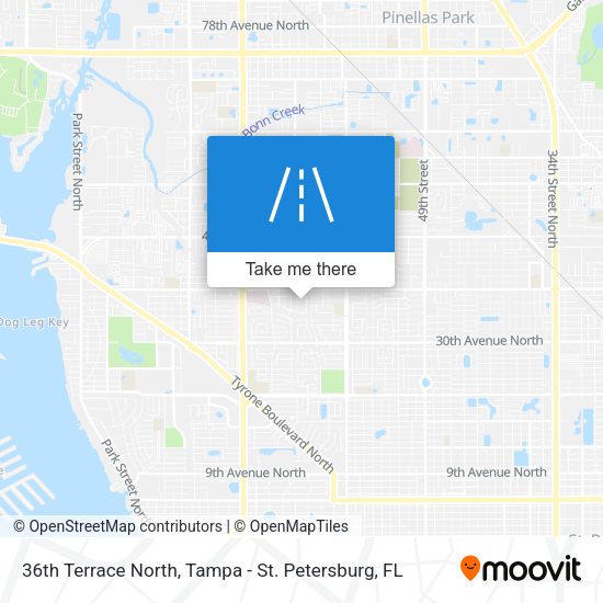 36th Terrace North map