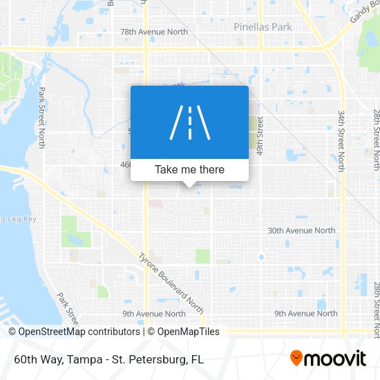 60th Way map