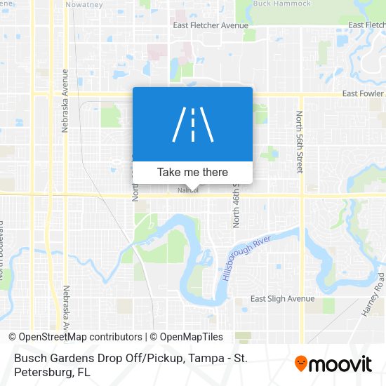 Mapa de Busch Gardens Drop Off/Pickup