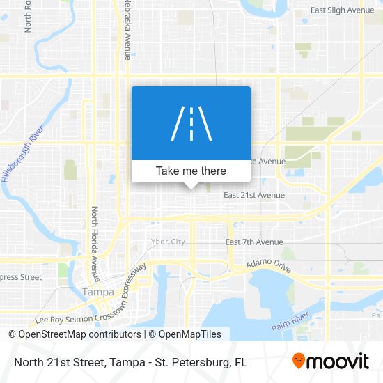 North 21st Street map